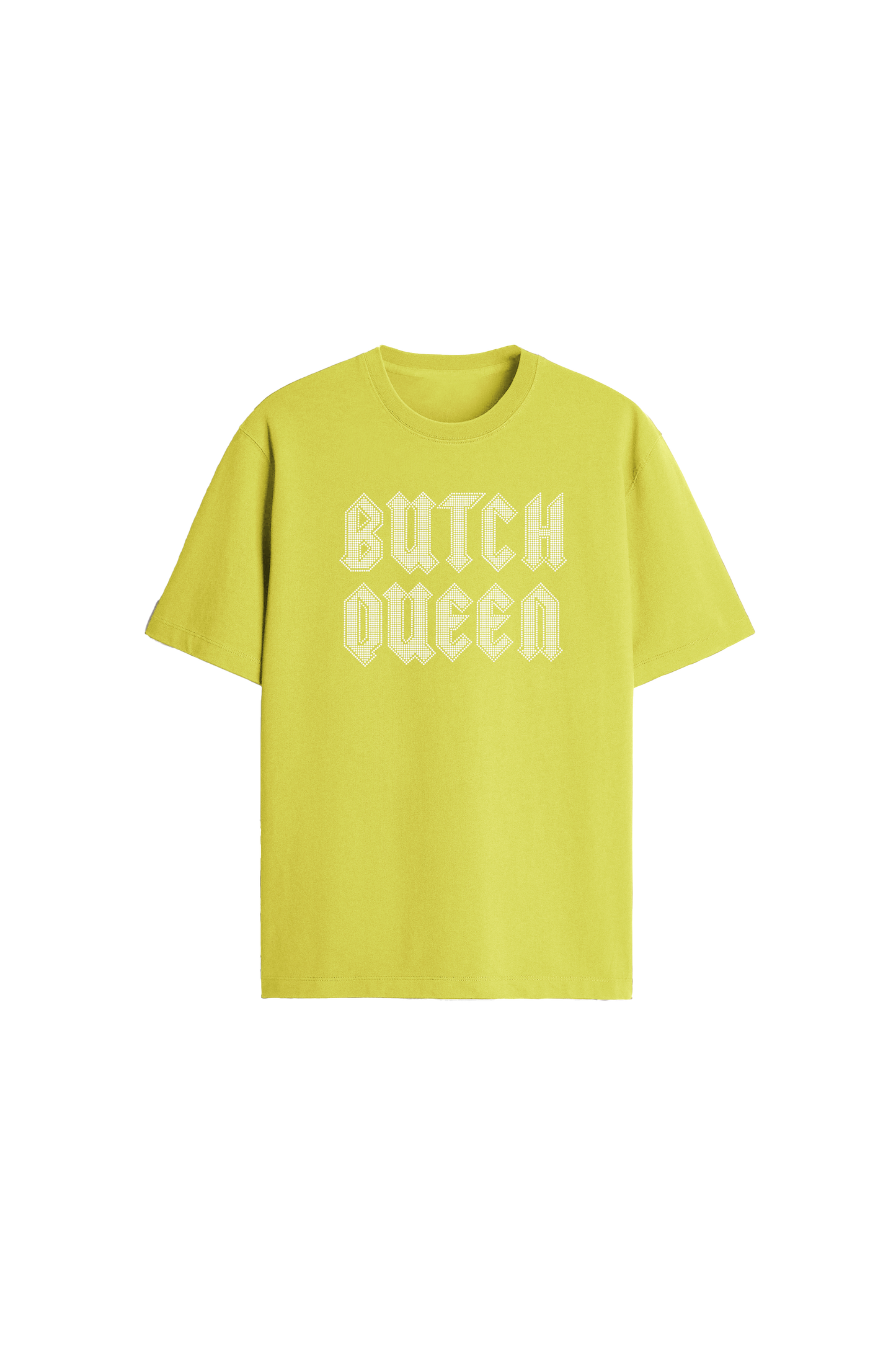 RHINESTONE BUTCH QUEEN T-SHIRT NEON GREEN