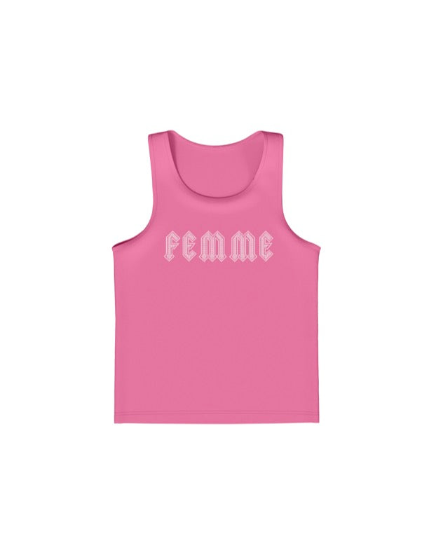 RHINESTONE FEMME TANK TOP PINK