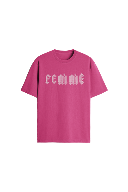 RHINESTONE FEMME T-SHIRT PINK