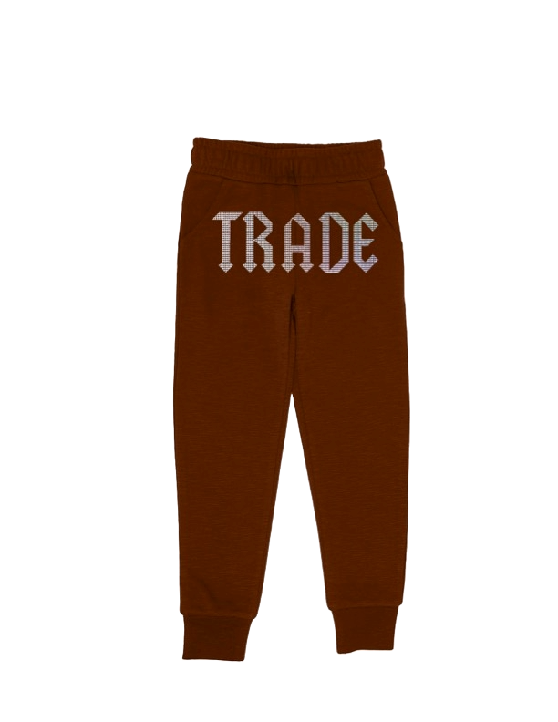 TRADE RHINESTONE JOGGERS BROWN