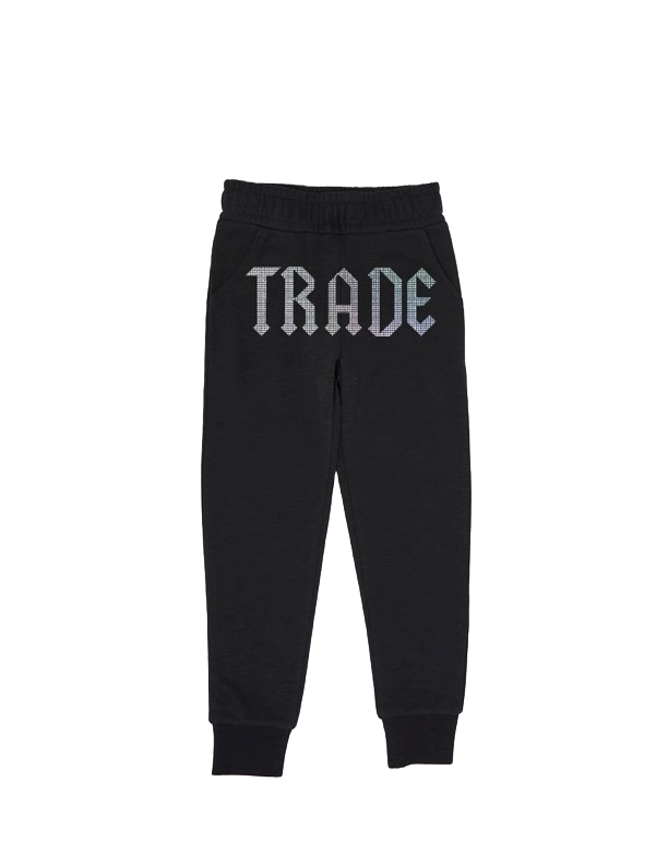 TRADE RHINESTONE JOGGERS BLACK