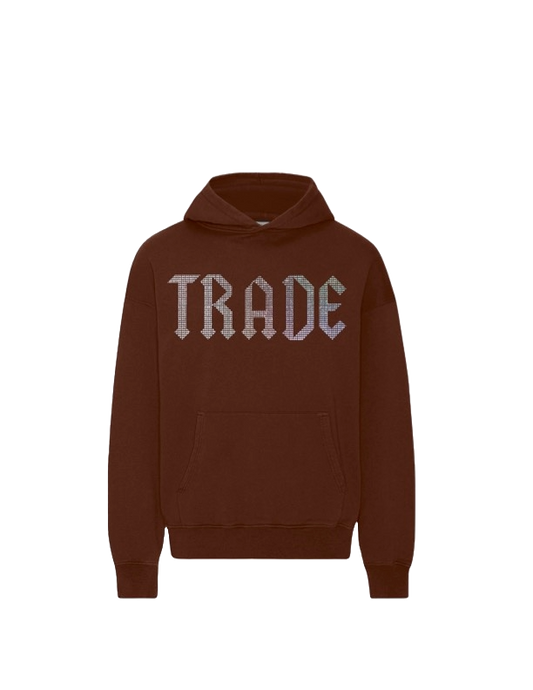 TRADE RHINESTONE HOODIE BROWN